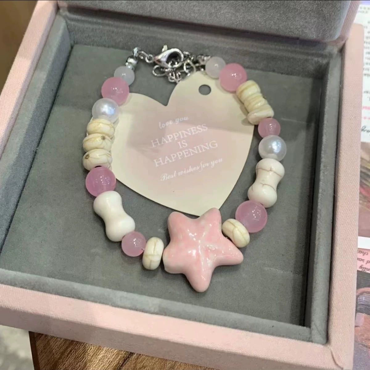 UNI-12309 - Funky Beads Pink Star Fish - Bracelet