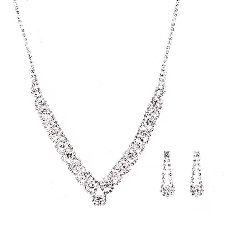 UNI-11933- White Diamonds Silver - Jewelry Set Of 2