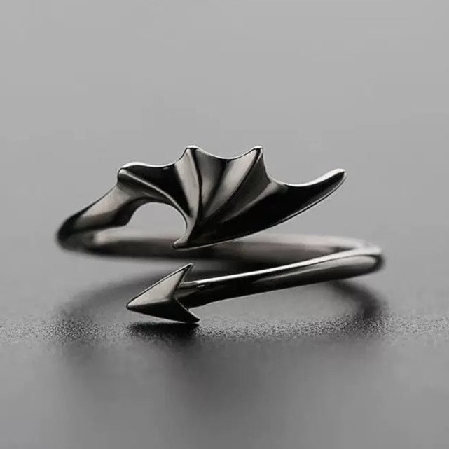 UNI-11136 - Retro Dragon Arrow Black Ring