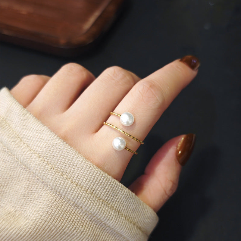 UNI-12001 - White Pearl Gold - Ring