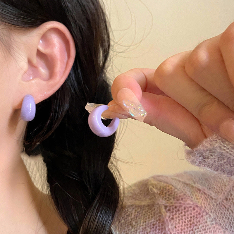 UNI- 11551 - Chunky Grape Purple - Earring