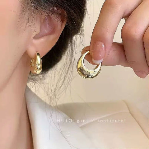 UNI- 11057-3 - Drop Shape Foiled Gold - Earring