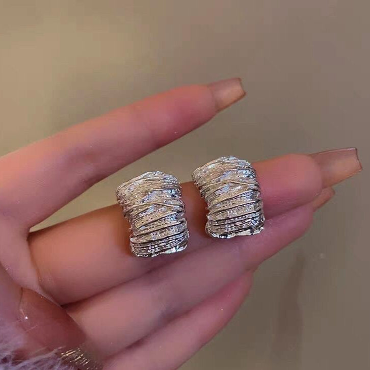 UNI- 11065-1 - Silver Choker - Earring