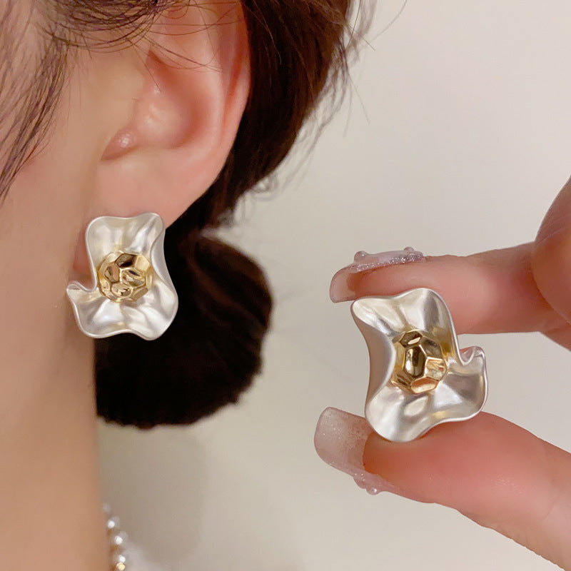 UNI-12412 - Luxury Irregular Gold & Silver Foil - Earring