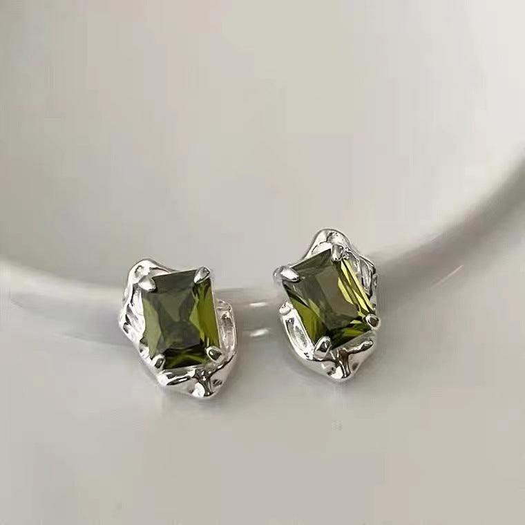 UNI-10919 - Crystal Gem Silver - Earring