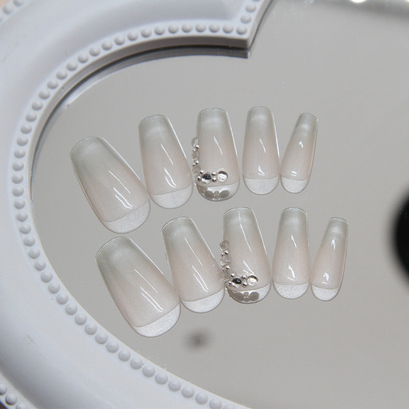 N-182 - Crystals Sparkles  - Press On Nail Set Of 24
