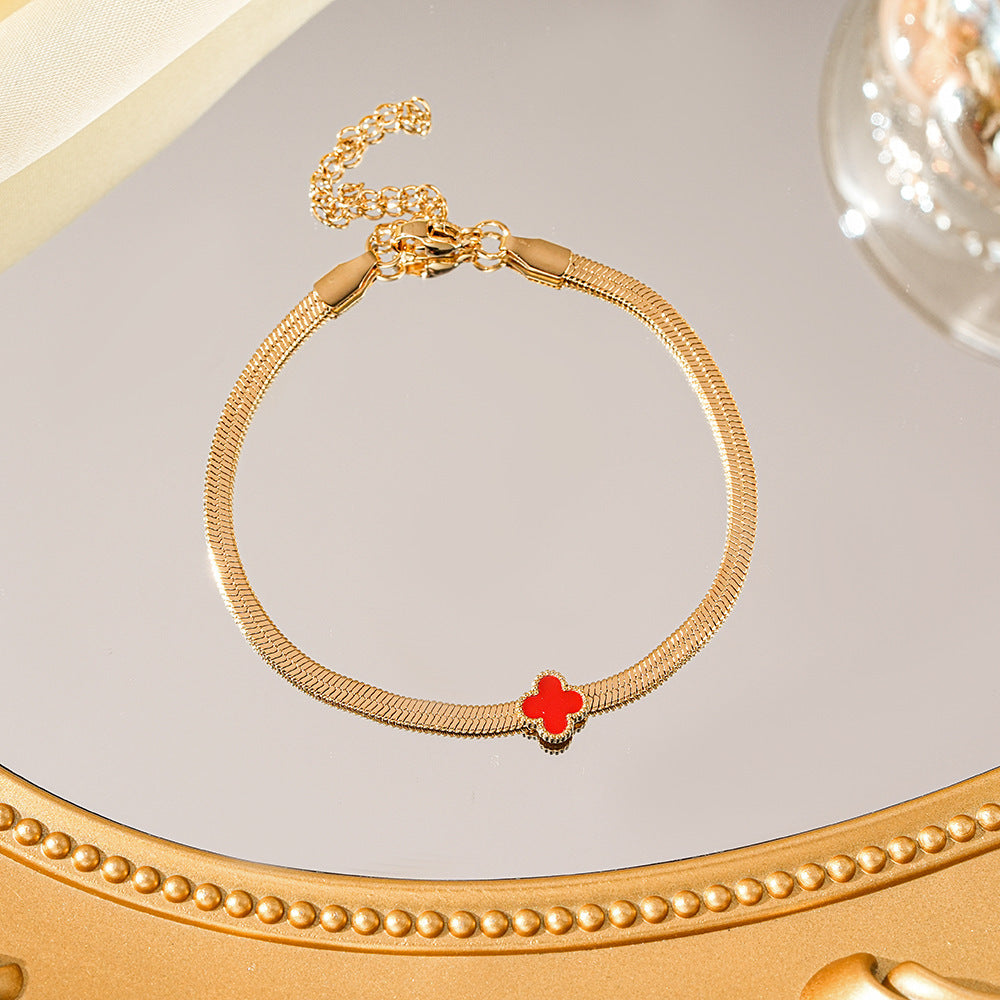 SS-11415 - Premium Red Lined Flower - Bracelet