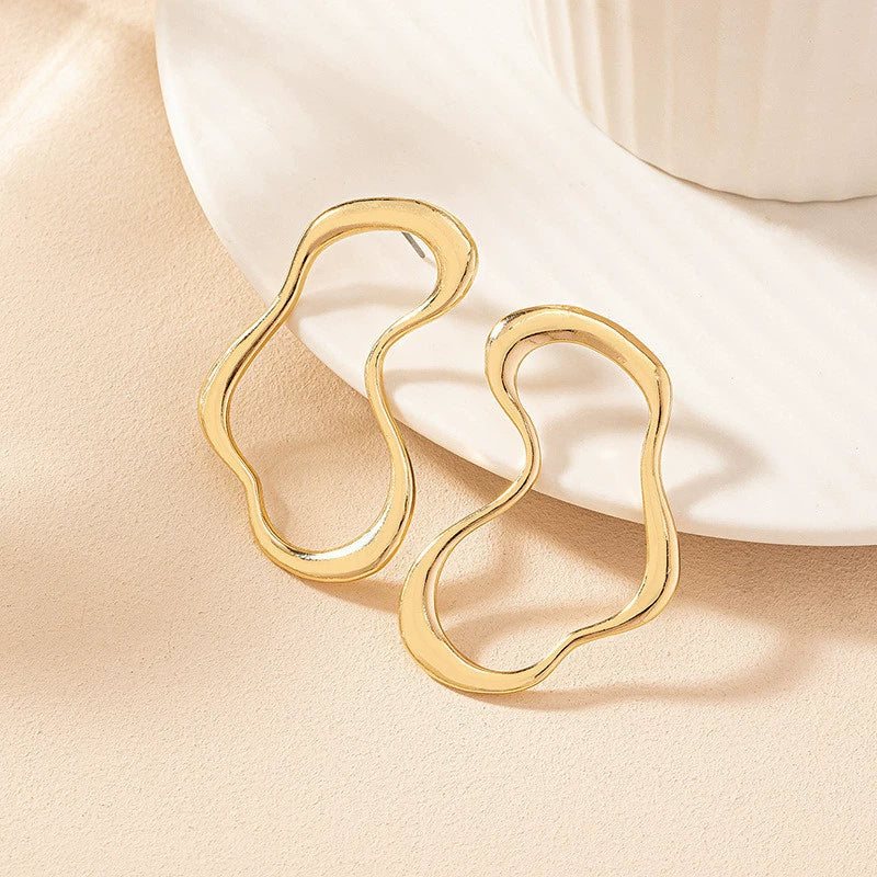 UNI-12232- Irregular Foiled Gold - Earring