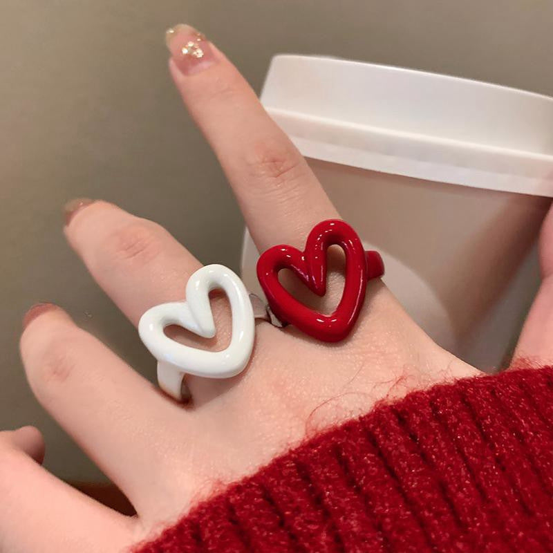 UNI-12370 - White Heart - Ring