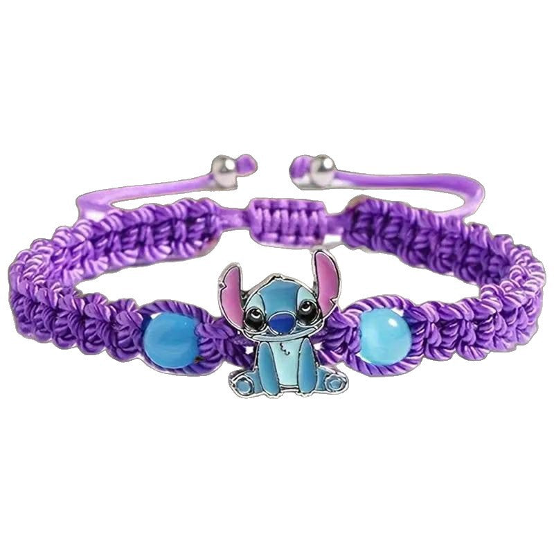 UNI-12435 - Purple Stitch Animal Ohana Means Family - Bracelet