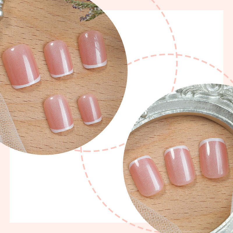 N-342 - Pink & White - Press On Nail Set Of 24 - Free Nail Kit Included