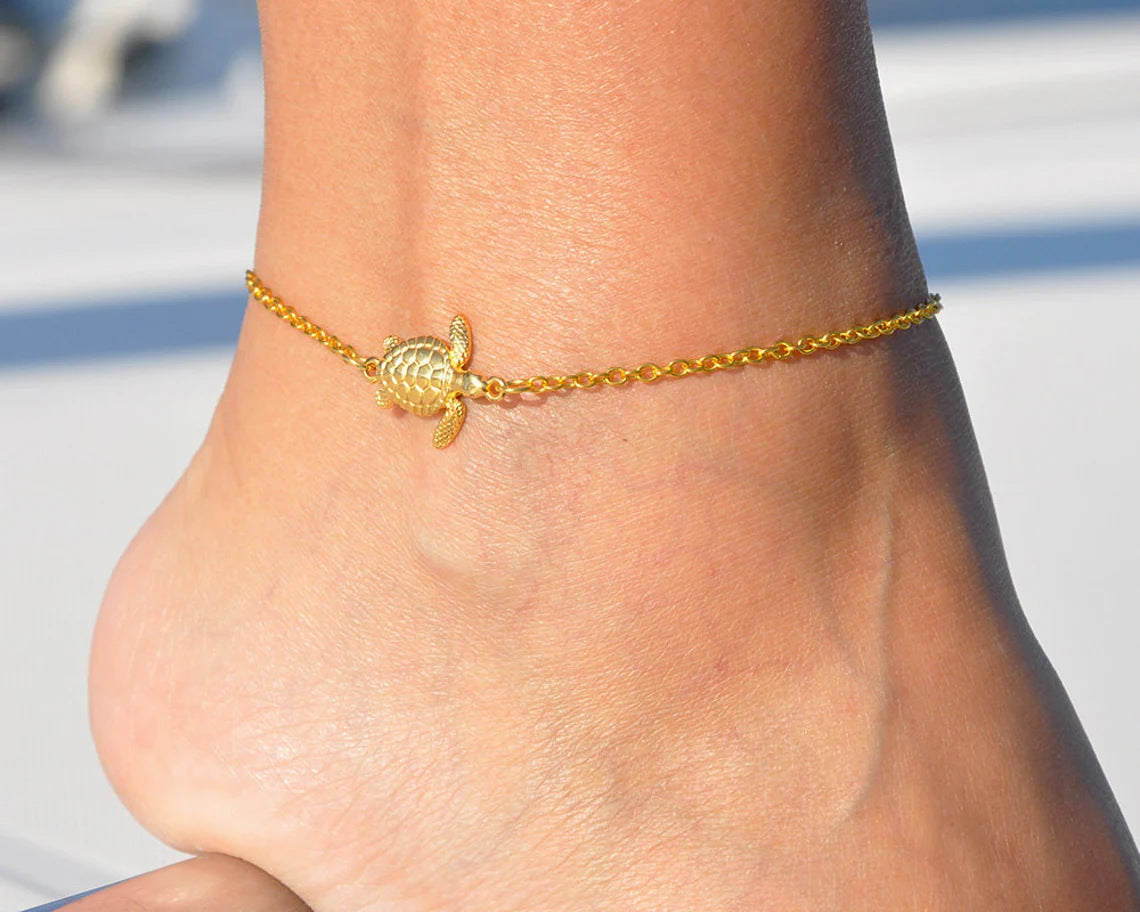 UNI-10679 - Turtle Gold Chain - Anklet