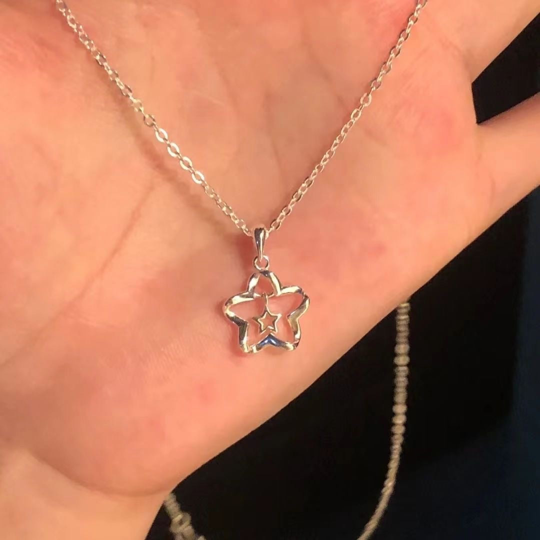 UNI-12319 - Silver Star - Necklace