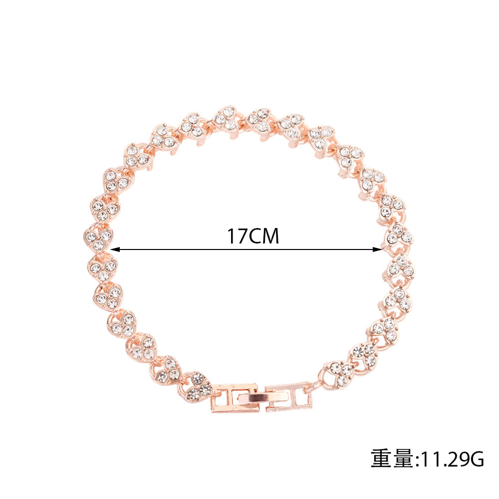 UNI-11296 - Silver Diamond Heart - Bracelet