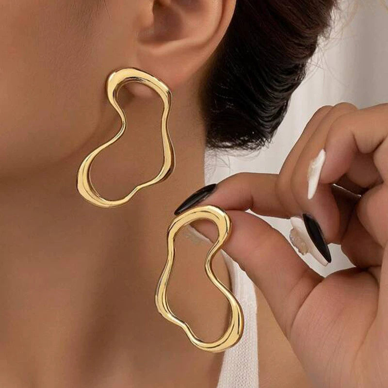 UNI-12232- Irregular Foiled Gold - Earring