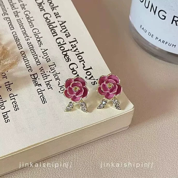 UNI-12236 - Rose Flower - Earring