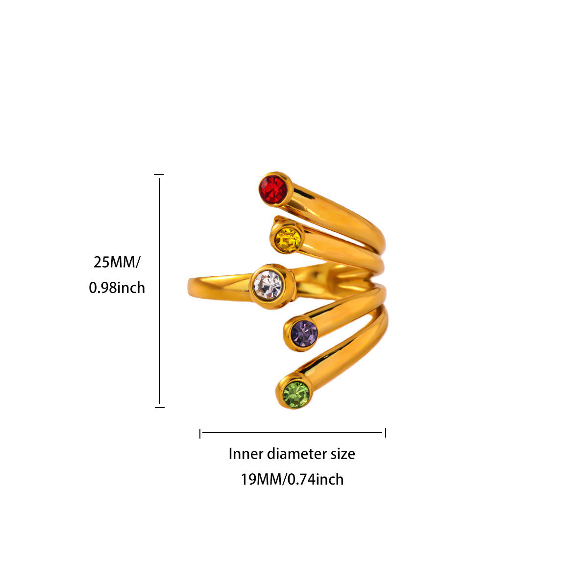 SS-12547 - Multi Gem Series - Ring Style 2