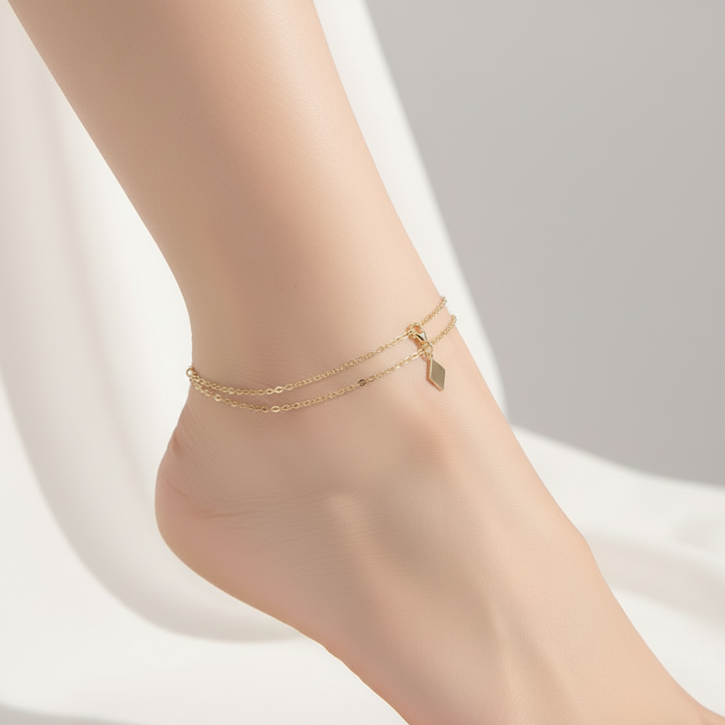 UNI-10700 -Double Layer Classy Gold - Anklet