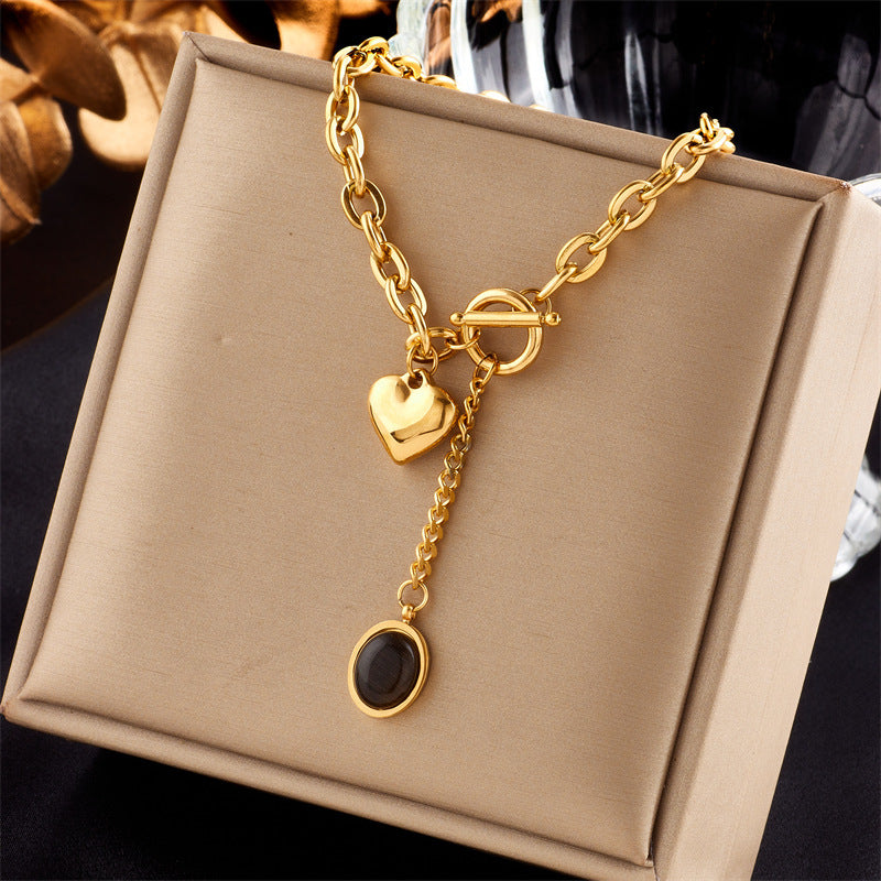UNI-12603 - Gold Heart Chunky Chain - Necklace