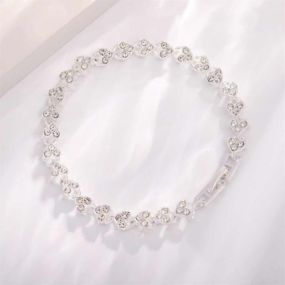 UNI-11296 - Silver Diamond Heart - Bracelet