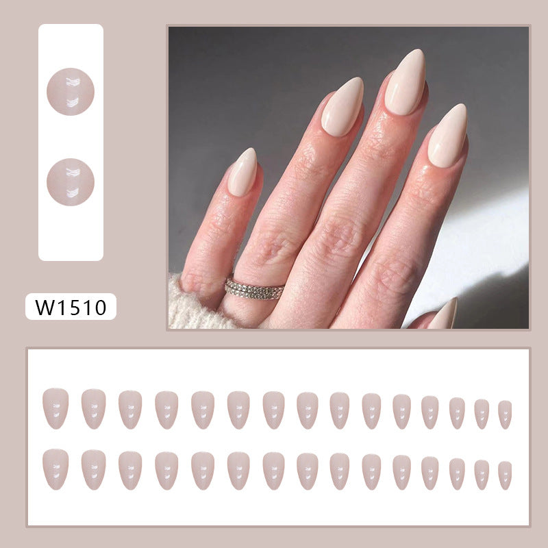 N-308 - Solid Pink - Press On Nail Set Of 24 - Free 24 Pcs Sticker Sheet Included
