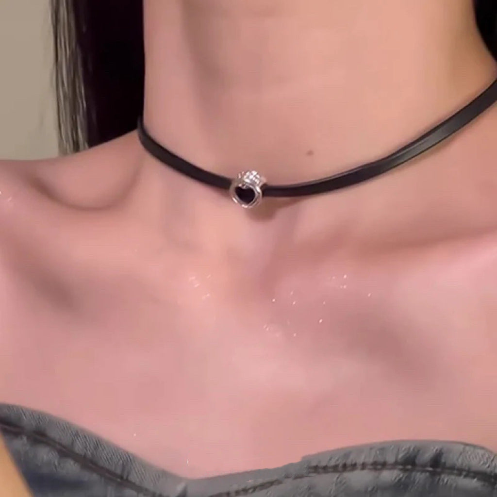 UNI-11981 - Leather Cord Black Love - Necklace