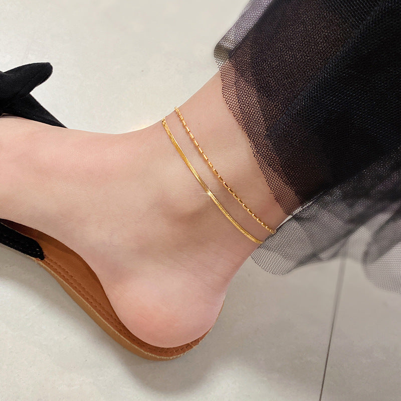 SS-11687 - 2 Layer Gold Chain - Anklet