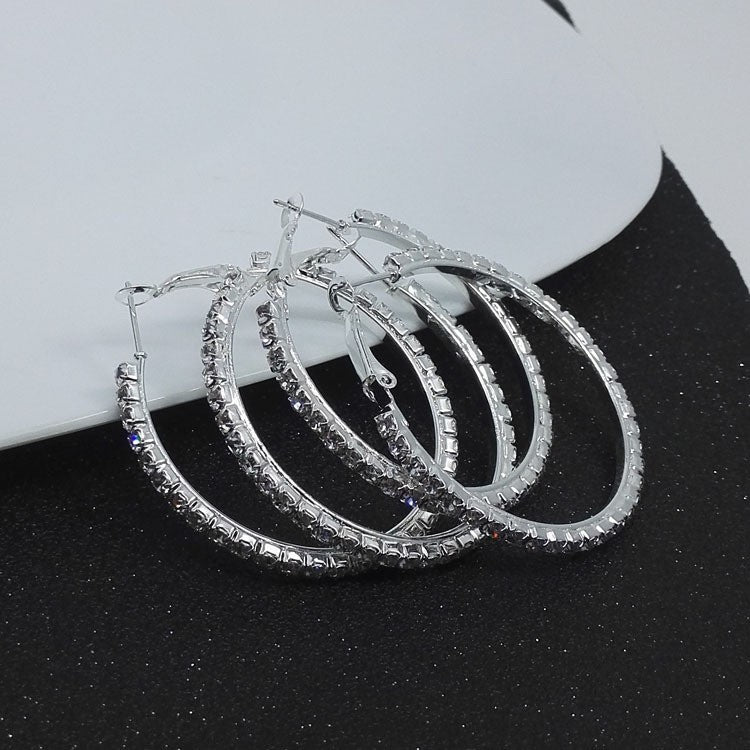 UNI-10503 - Diamonds Hoop Circle - Earring