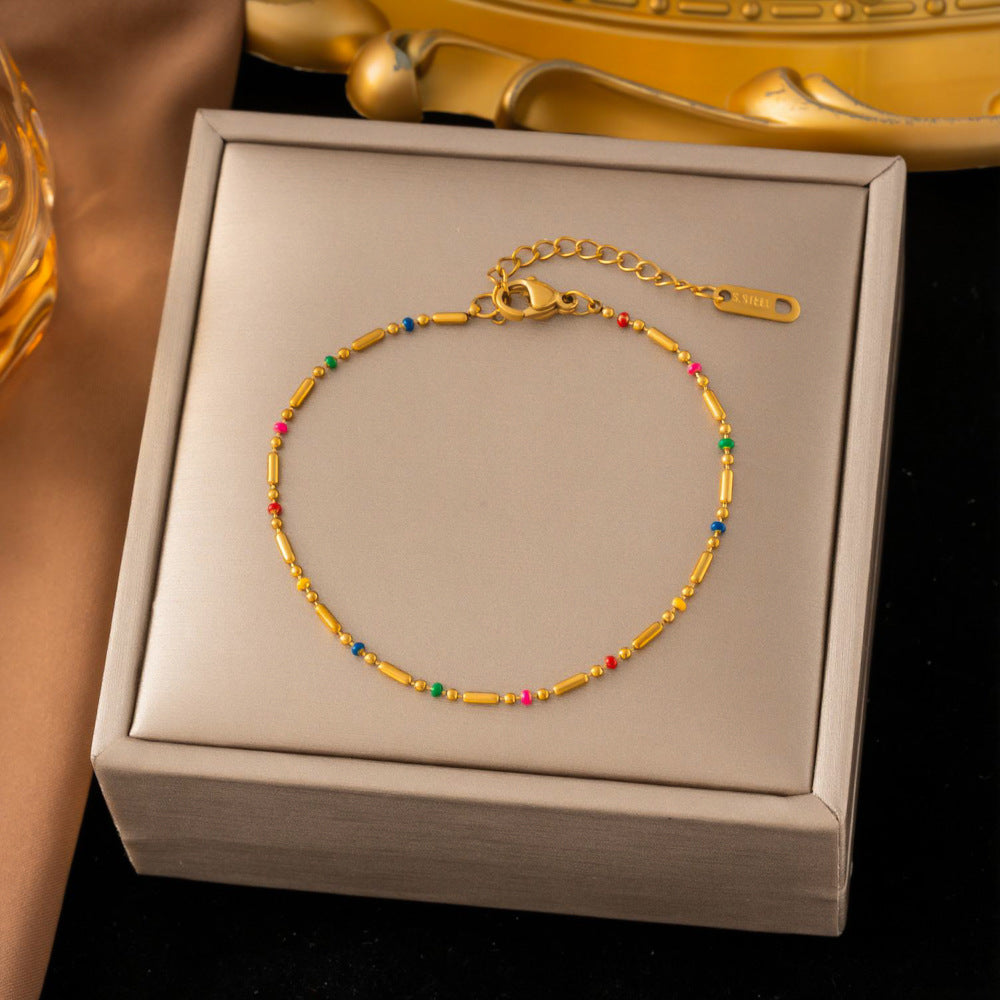 SS-12516 - Multi & Gold Beaded - Bracelet