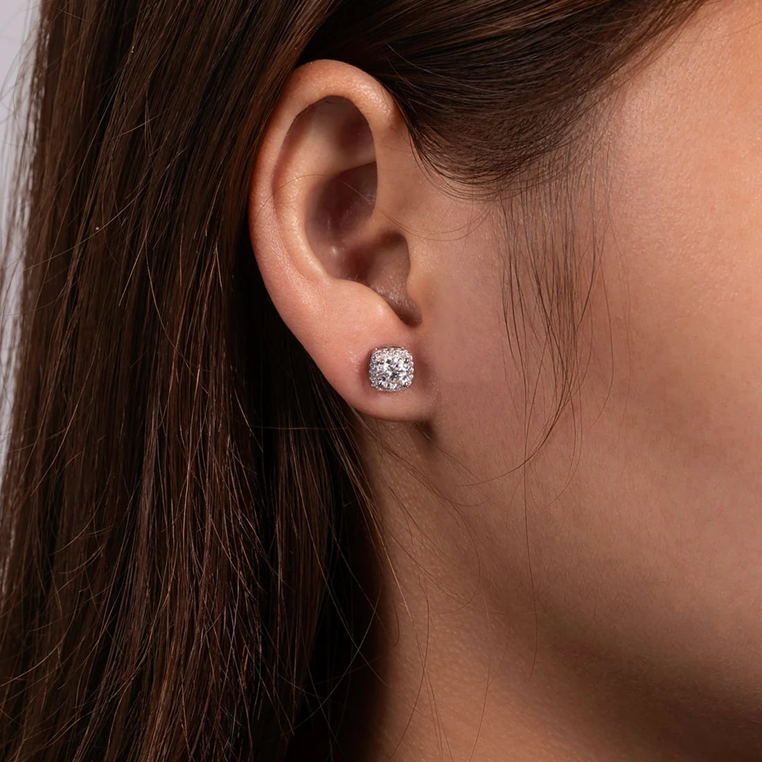 UNI-11019-1 - Diamonds Square Silver - Earring