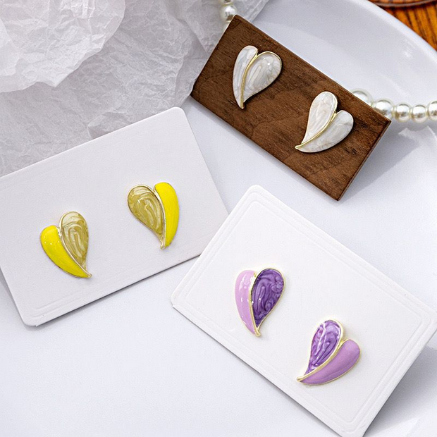 UNI-10425-27 - Marbled Heart - Earring