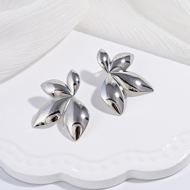 UNI-10309 - Silver Leaf - Earring