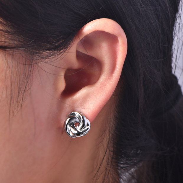 UNI-10533 - Silver Foil Twisted - Earring