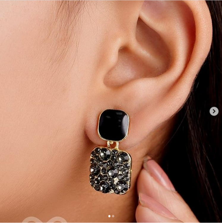 UNI-10222 - Black Diamond Gold - Earring