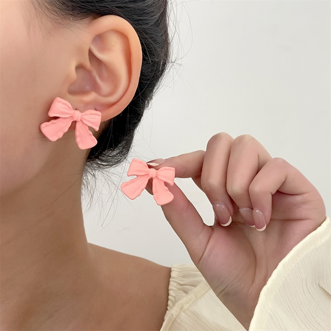 UNI-10975 - Pink Bow - Earring