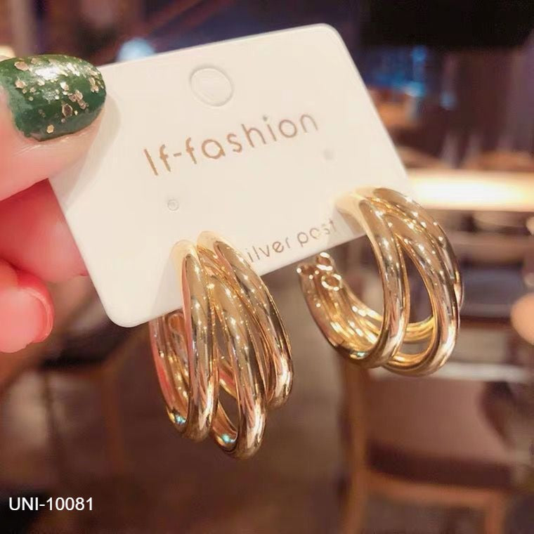 UNI-10081 - Gold & Silver Hoop - Earring