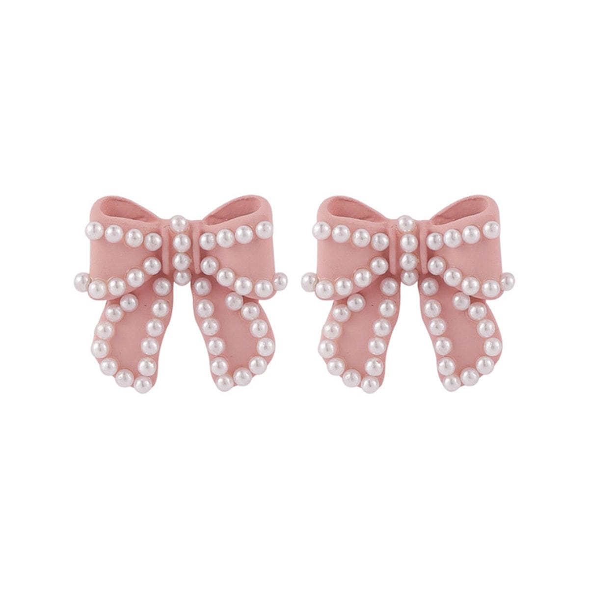 UNI-10097 - Pearly Pink Bow - Earring (DISCONTINUED)