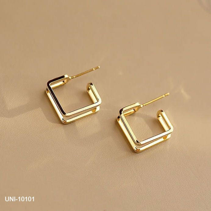 UNI-10101 - Geometric Square Gold - Earring