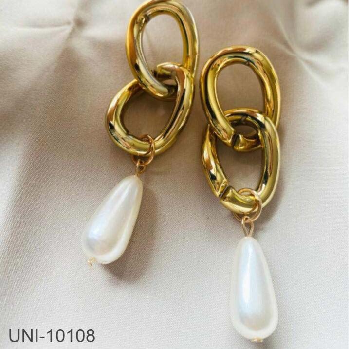 UNI-10108 - Pearl Glam Gold - Earring