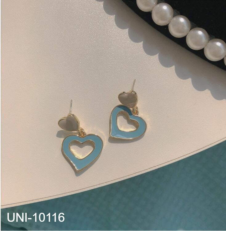 UNI-10116 - Heart Blue - Earring