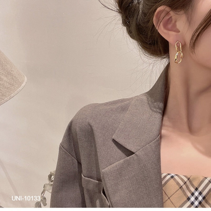 UNI-10133 - Fancy Hoop Gold Foiled - Earring