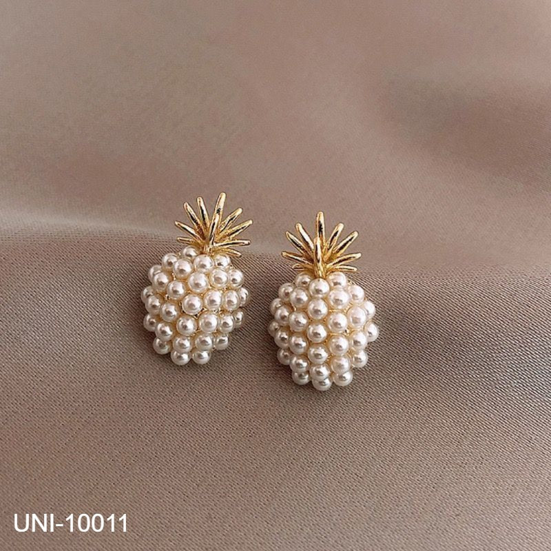 UNI-10011 - Pearl Pineapple Gold - Earring