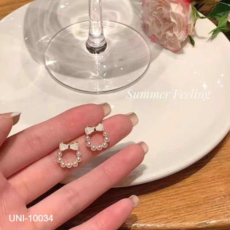 UNI-10034 - Bow Pearl - Earring