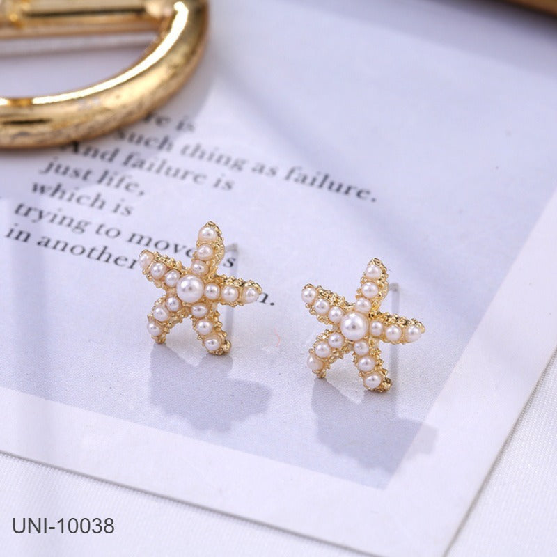 UNI-10038 - Pearly Star Fish - Earring