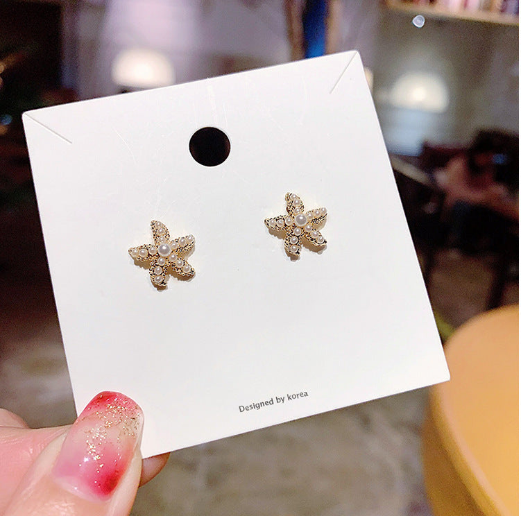 UNI-10038 - Pearly Star Fish - Earring