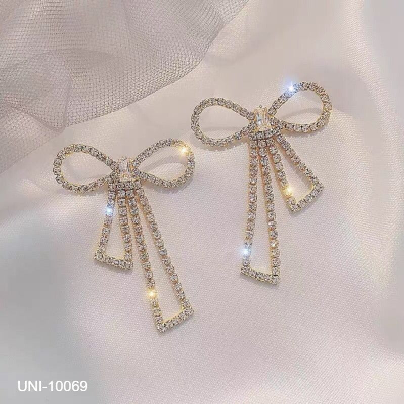 UNI-10069 - Sparkles Large Bow - Earring -Discontinued