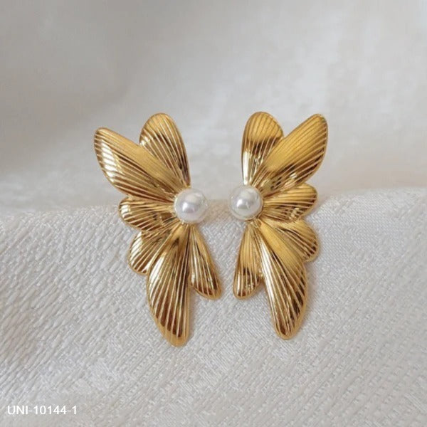 UNI-10144-1 - Butterfly Foiled Gold - Earring Style 2