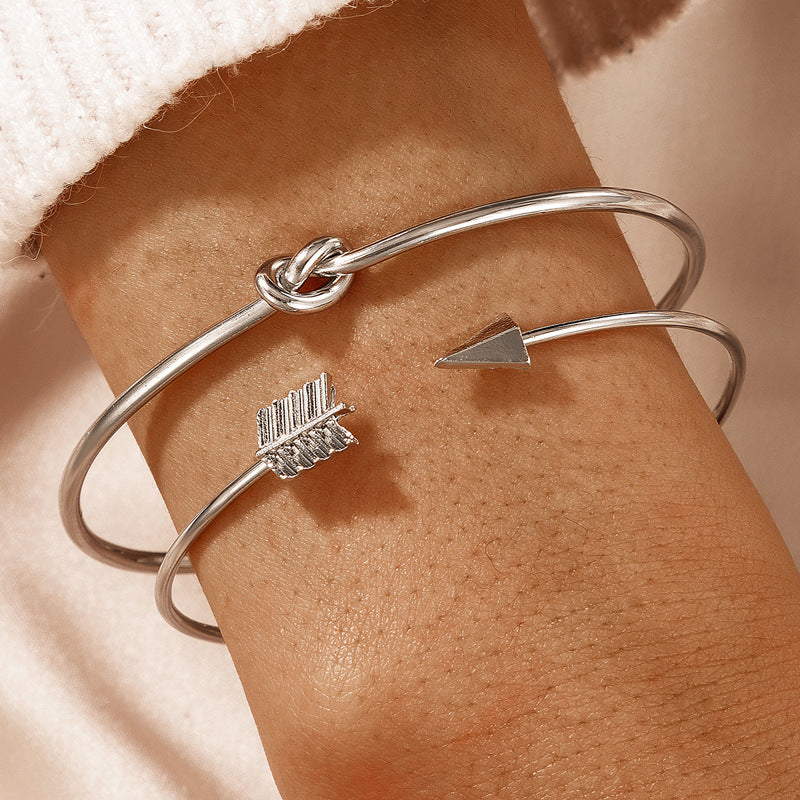 UNI-10147 - Silver Bangle - Bracelet Set Of 2
