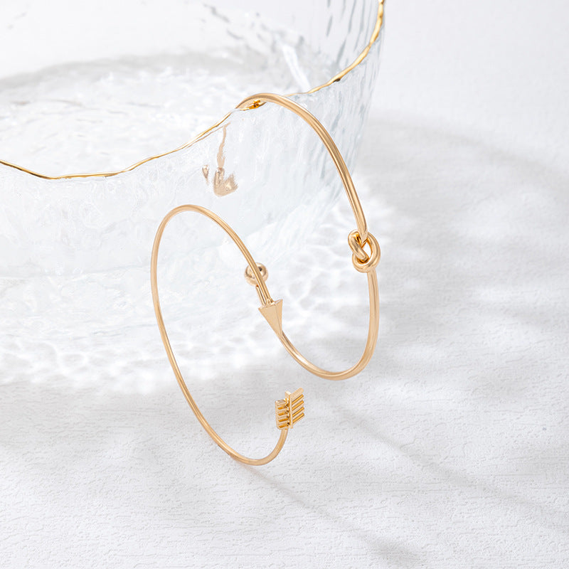 UNI-10147-1 - Gold Bangle - Bracelet Set Of 2