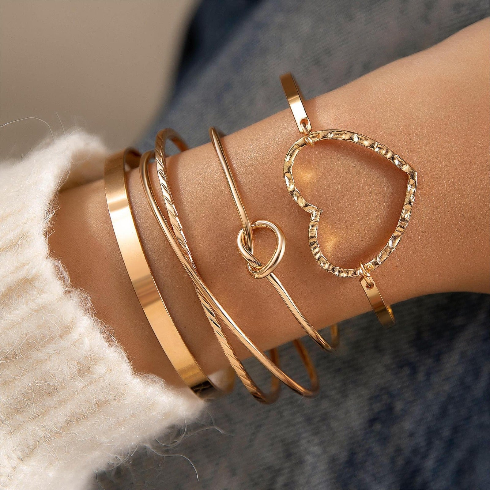 UNI-10147-2 - Gold Bangle - Bracelet Set Of 4